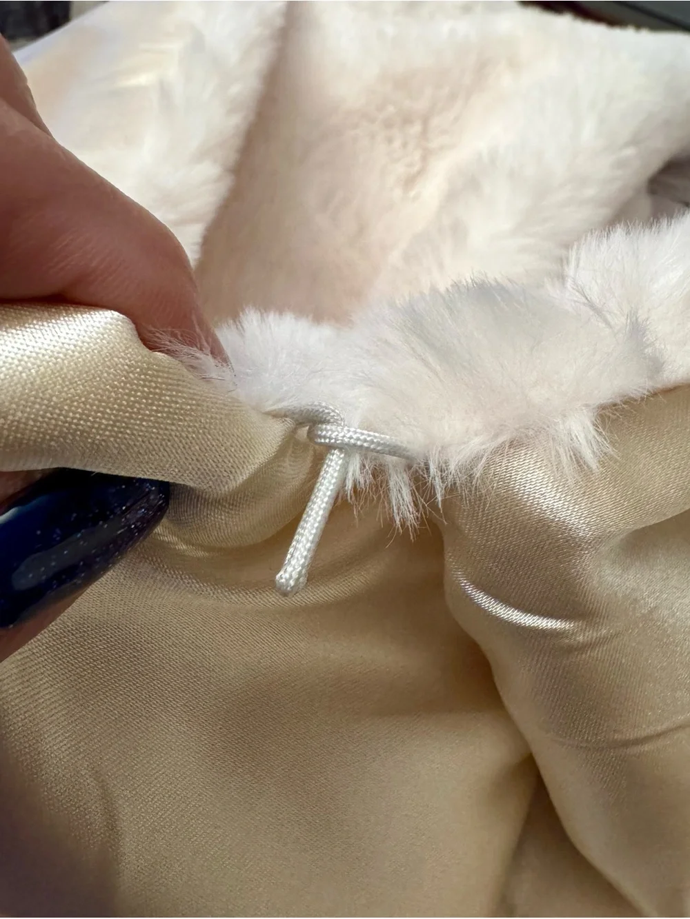 The Vintage Shop Cream Faux Fur Shawl with Crystal Brooch
